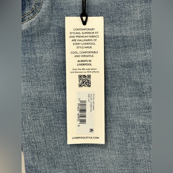 Liverpool Charlie Crop Skinny with Wide Rolled Cuff in Champlain. Size … - Picture 6 of 12